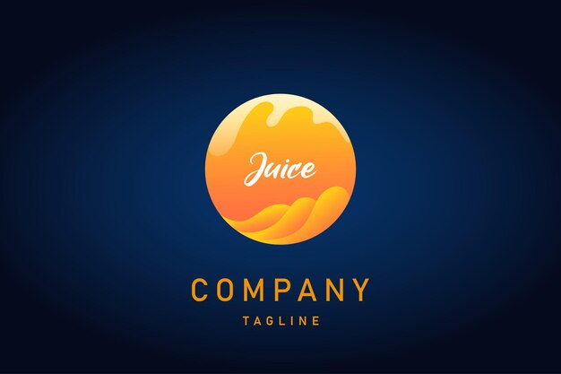 Logotipo degradado de jugo de fruta naranja