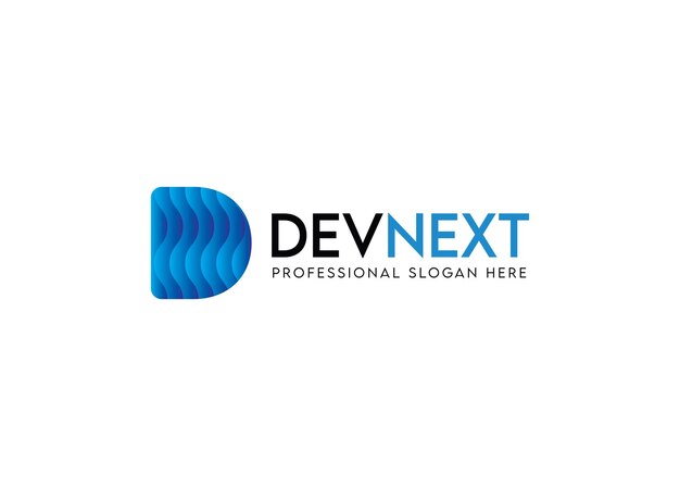Logotipo de degradado de letra D