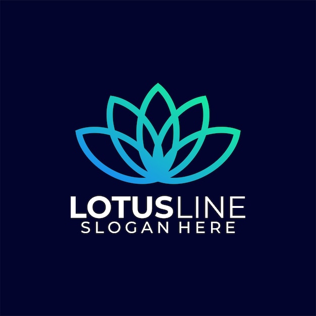 Logotipo de degradado moderno de lineart de loto