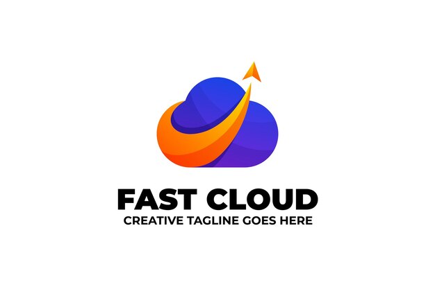 Logotipo de degradado de nube abstracta