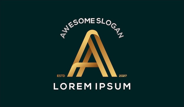 Un logotipo degradado vintage retro de lujo inicial