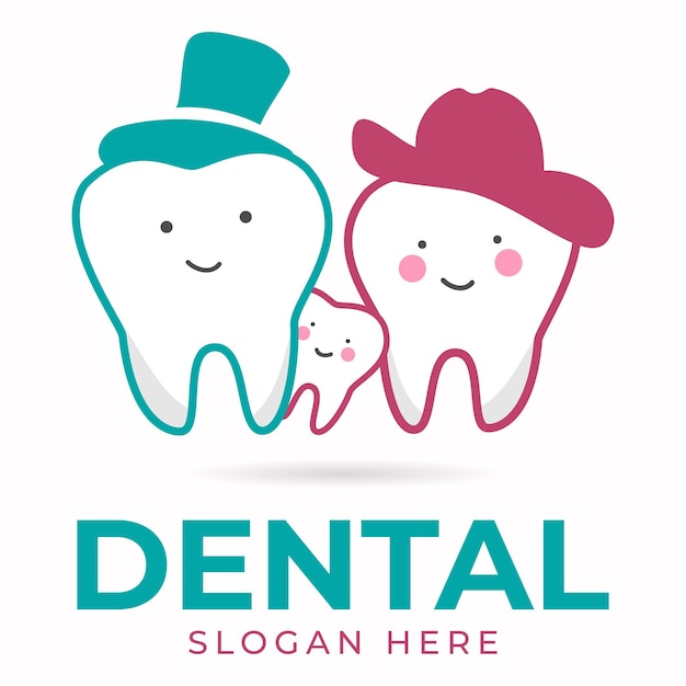 logotipo dental familiar de estilo moderno