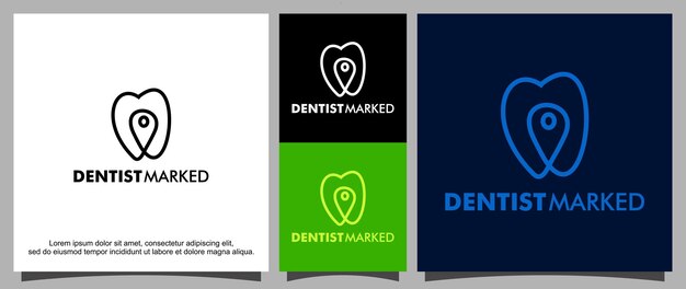 Logotipo dental y plantilla de ubicación.