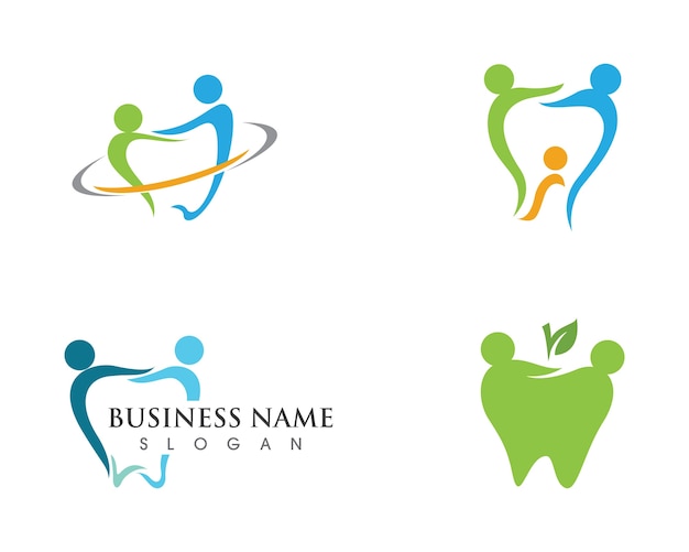 Logotipo dental, plantilla, vector