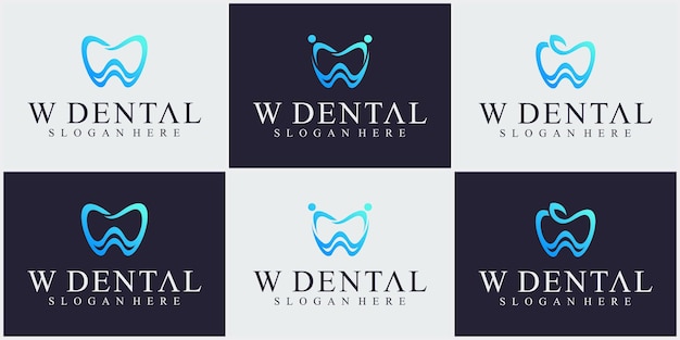 Logotipo dental w diseño de logotipo dental simple logotipo de dentista logotipo de clínica dental dentista