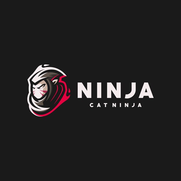 Vector logotipo de deporte de juegos de gato ninja