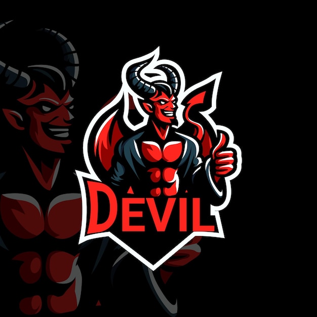 El logotipo del deporte de personajes del diablo moderno