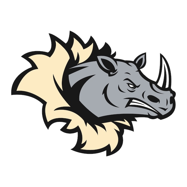 logotipo del deporte del rinoceronte