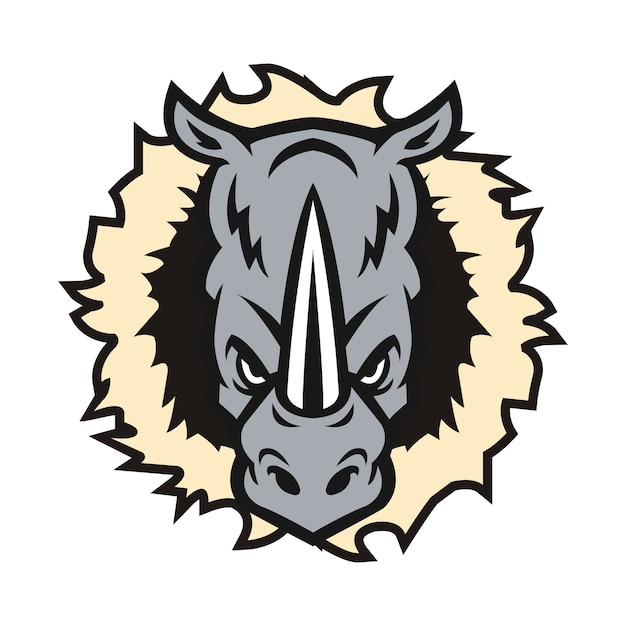 logotipo del deporte del rinoceronte