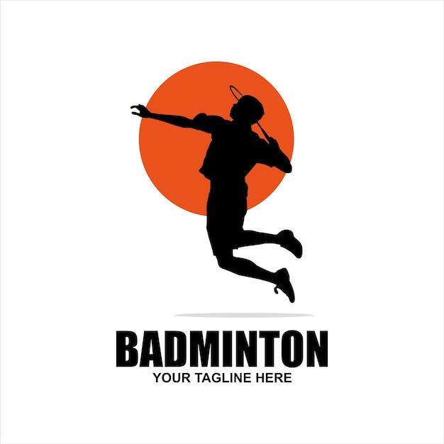 Logotipo de deportes de bádminton de hombre