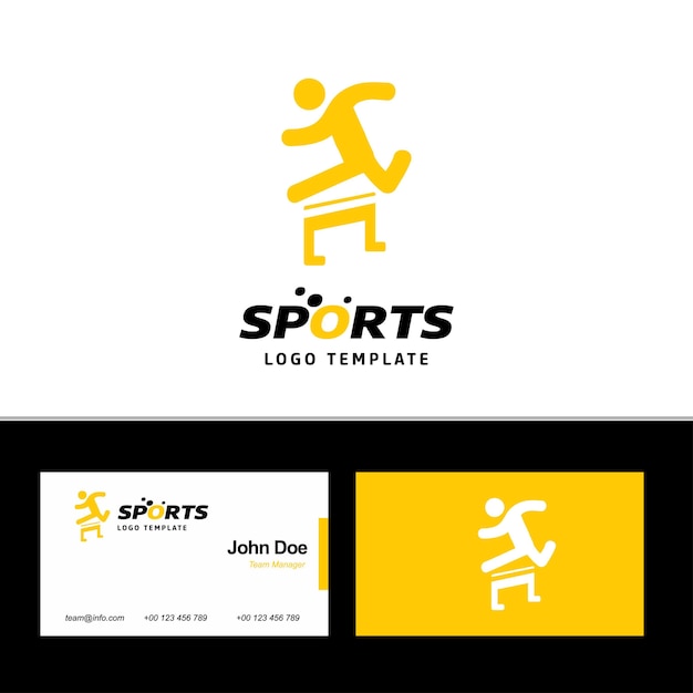 Logotipo de deportes y tarjeta de visita