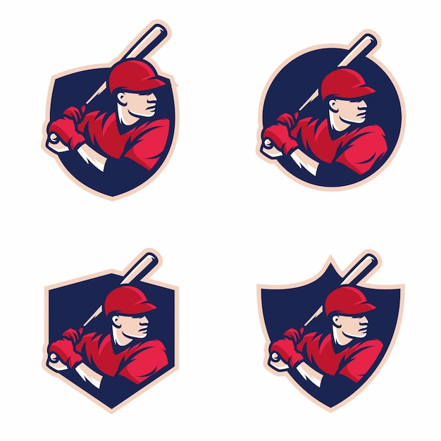 Vector logotipo deportivo bat de béisbol