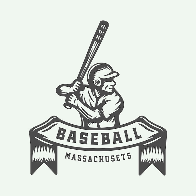 Logotipo deportivo de béisbol vintage