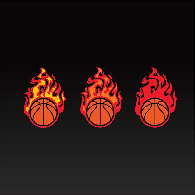 Logotipo deportivo de bola de fuego