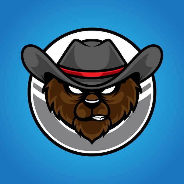 LOGOTIPO DEPORTIVO CABEZA DE OSO VAQUERO