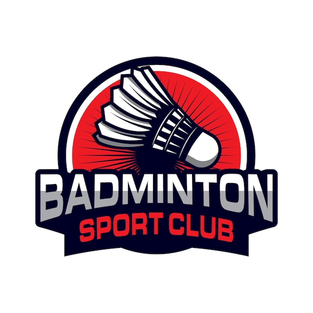 Logotipo deportivo de diseño de logotipo de bádminton.