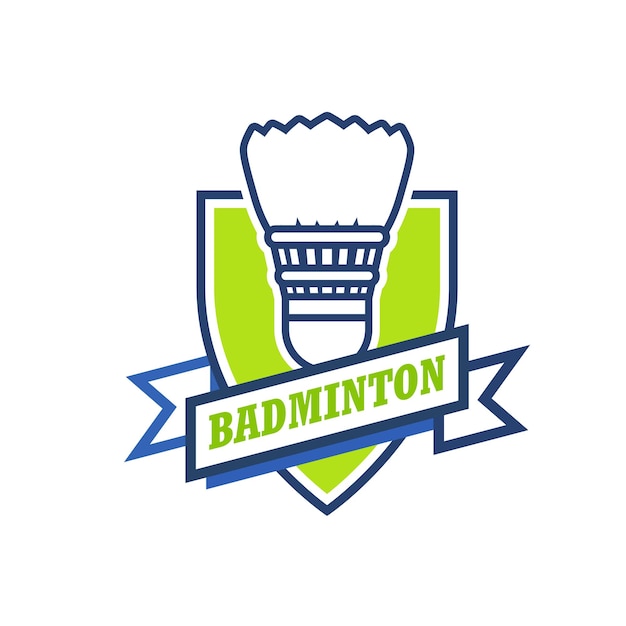 Logotipo deportivo de diseño de logotipo de bádminton.