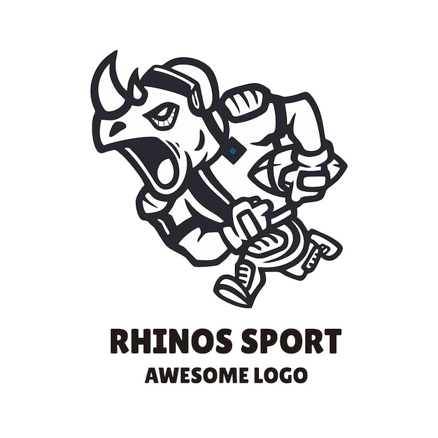 Logotipo deportivo de rinocerontes