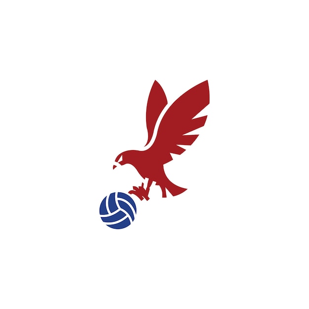 Logotipo deportivo de voleibol de águila