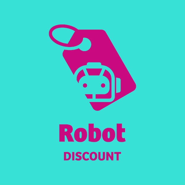 Logotipo de descuento de robot