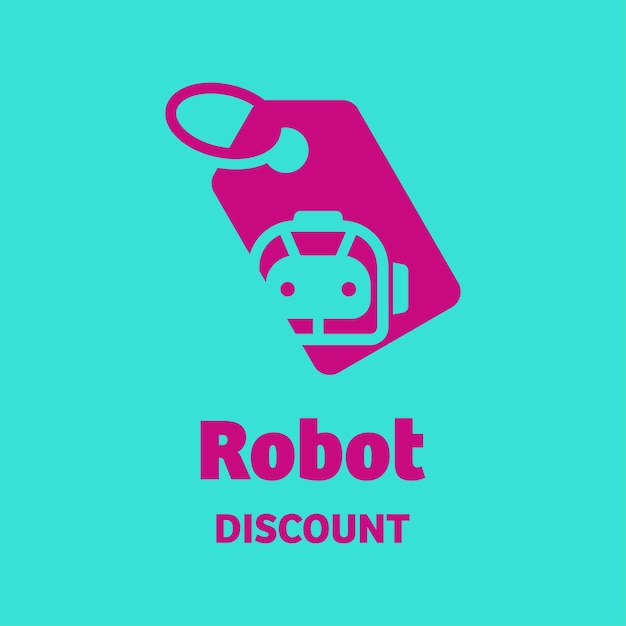 Vector logotipo de descuento de robot