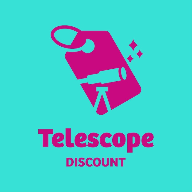 Logotipo de descuento de telescopio