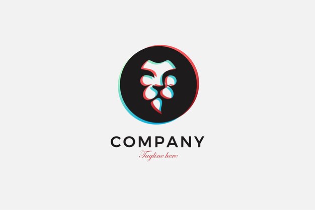 Logotipo de desenfoque de círculo de cara de león