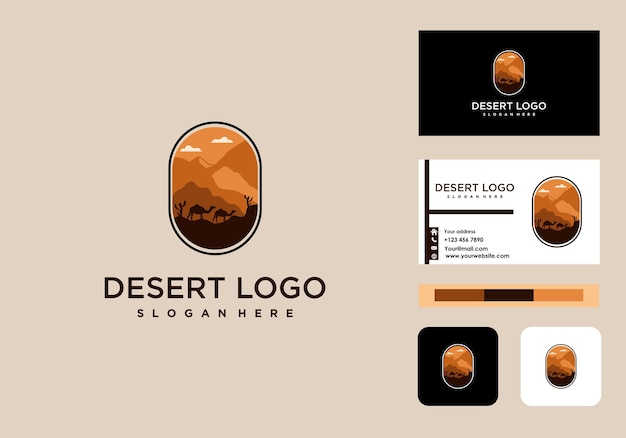 logotipo del desierto y el icono de la tarjeta de visita