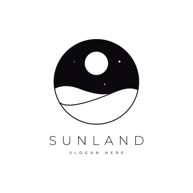el logotipo del desierto de la tierra del sol la naturaleza la belleza el diseño vectorial