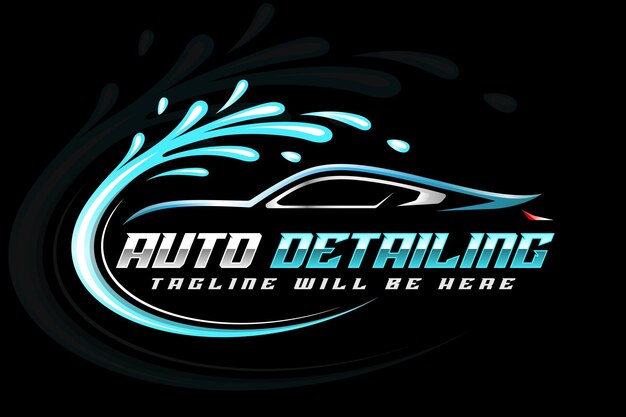 Vector logotipo de detallado automático logotipo de detallado de automóviles logotipo de lavado de autos logotipo de limpieza de autos logotipo de lavado de autos logotipo de pulido