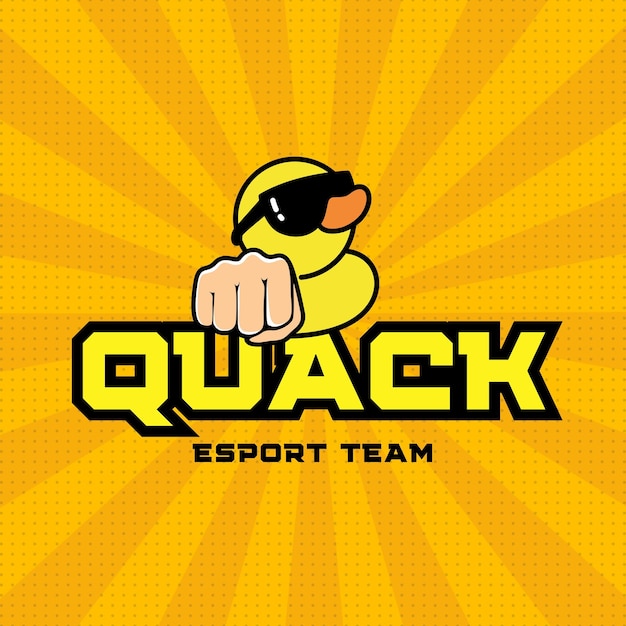 El logotipo detallado del juego de esports duck quack