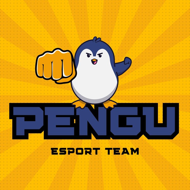 El logotipo detallado del juego de pingüino pingüino esports