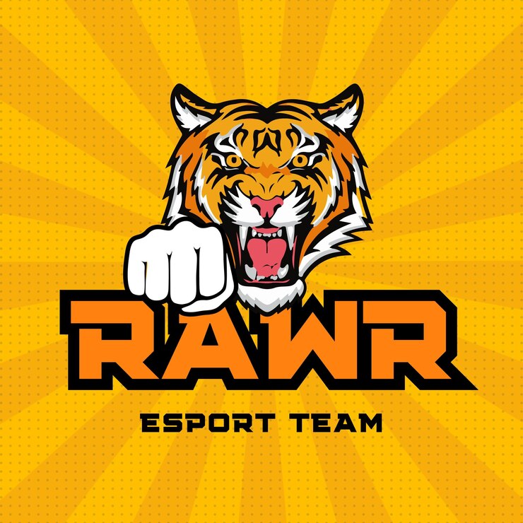 El logotipo detallado de los juegos de esports de tigre