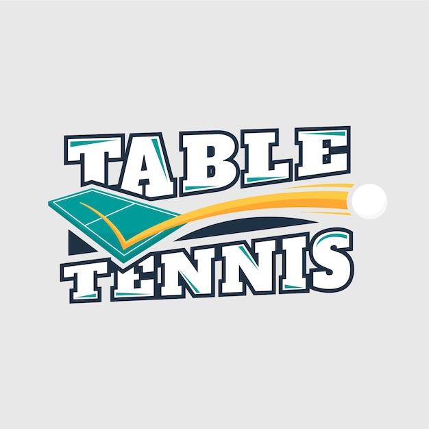 Logotipo detallado de tenis de mesa