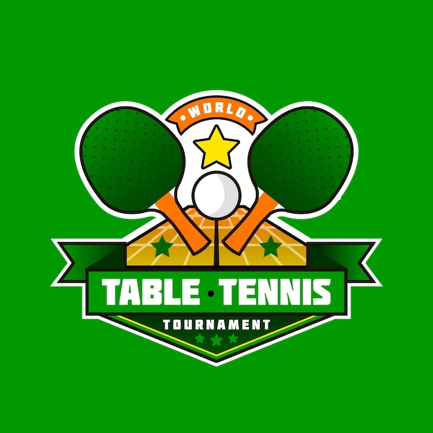 Logotipo detallado de tenis de mesa