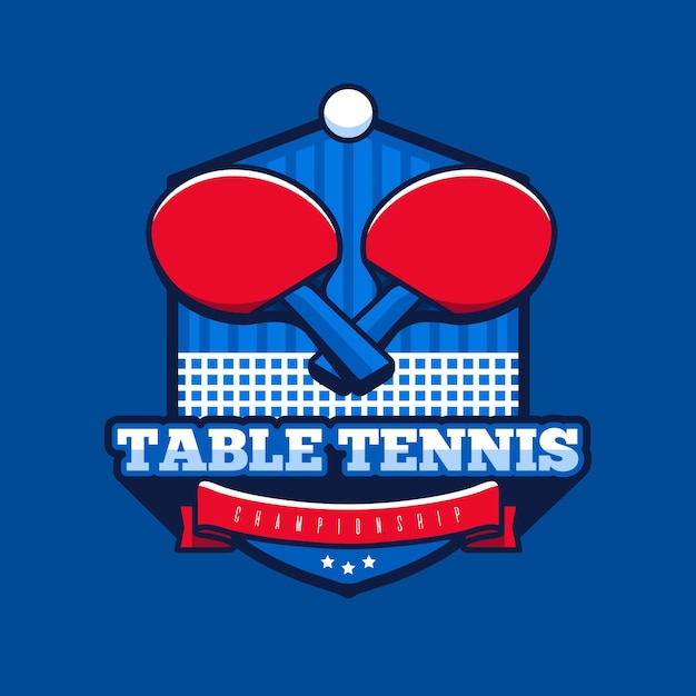 Vector logotipo detallado de tenis de mesa