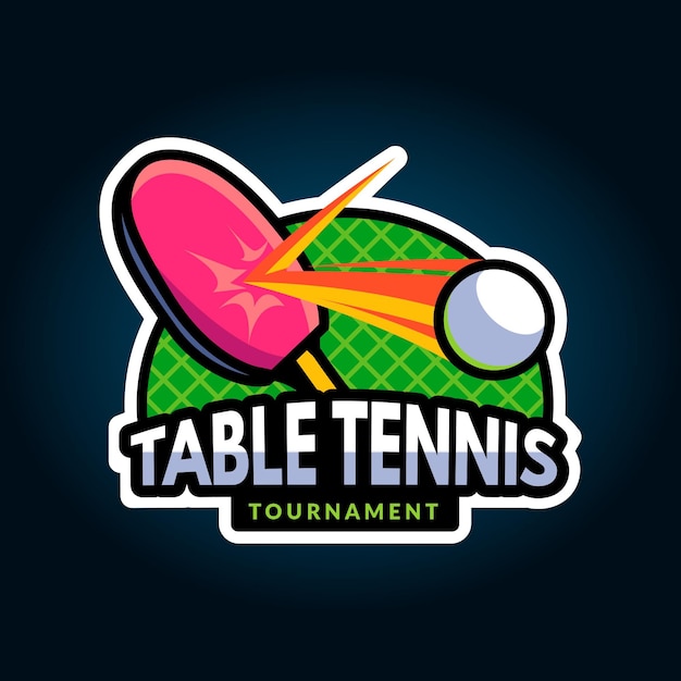 Vector logotipo detallado de tenis de mesa