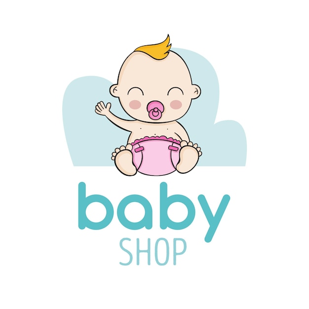 Logotipo detallado de la tienda de bebés