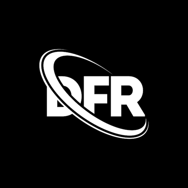 Logotipo de DFR: Diseño de logotipo de letra DFR: Iniciales DFR: Logotipo vinculado con círculo y monograma en mayúsculas Logotipo DFR: Tipografía para negocios tecnológicos y marca inmobiliaria