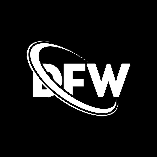 Logotipo DFW letra DFW diseño de logotipo de letra DFW iniciales logotipo DFW vinculado con círculo y mayúscula monograma logo DFW tipografía para negocios de tecnología y marca inmobiliaria