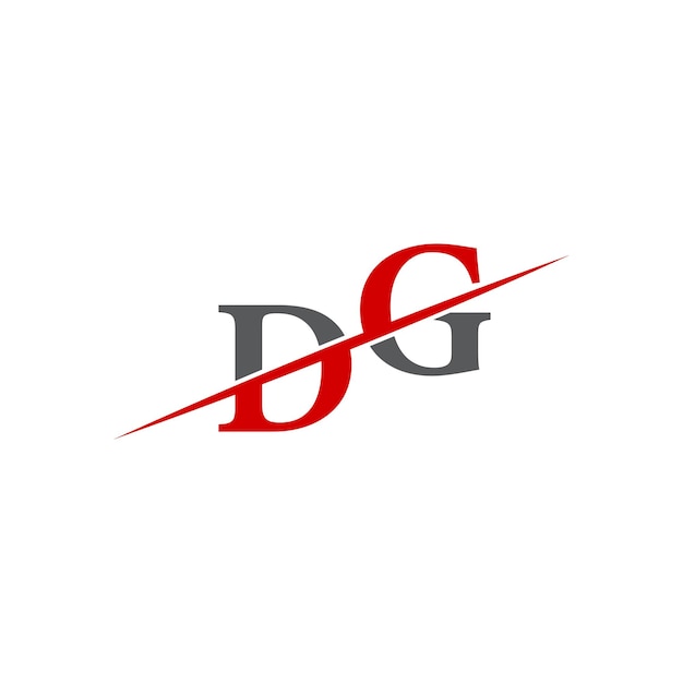 Logotipo de DG minimalista con línea diagonal dinámica