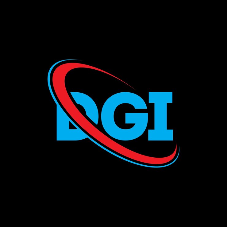 Vector logotipo de dgi diseño de logotipo de letra dgi iniciales logotipo dgi vinculado con círculo y mayúscula logotipo de monograma dgi tipografía para negocios tecnológicos y marca inmobiliaria