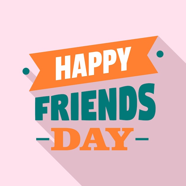 Logotipo del día de la amistad feliz Ilustración plana del logotipo del vector del día de la amistad feliz para diseño web