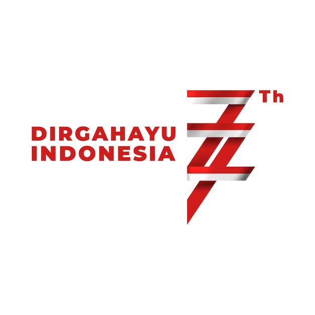 Vector el logotipo del día de la independencia de indonesia dirgahayu se traduce en longevidad o longevidad