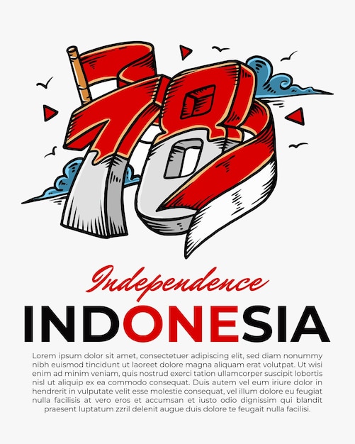 Logotipo del Día de la Independencia de Indonesia Vector EPS 10