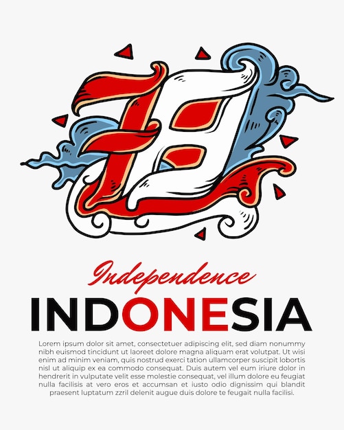 Vector logotipo del día de la independencia de indonesia vector eps 10