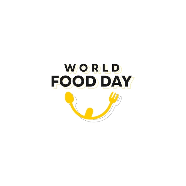 logotipo del día mundial de la alimentación con gráfico de diseño de icono de sonrisa