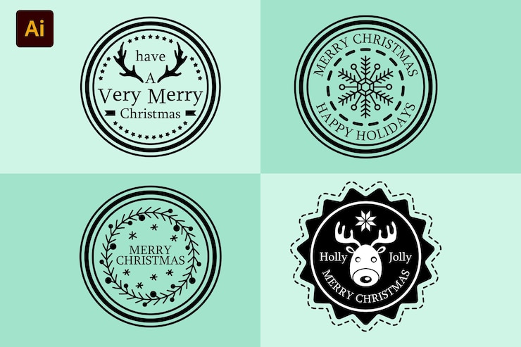 Vector logotipo del día de navidad 154