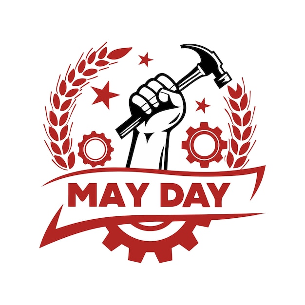 El logotipo del Día del Trabajo del 1 de mayo