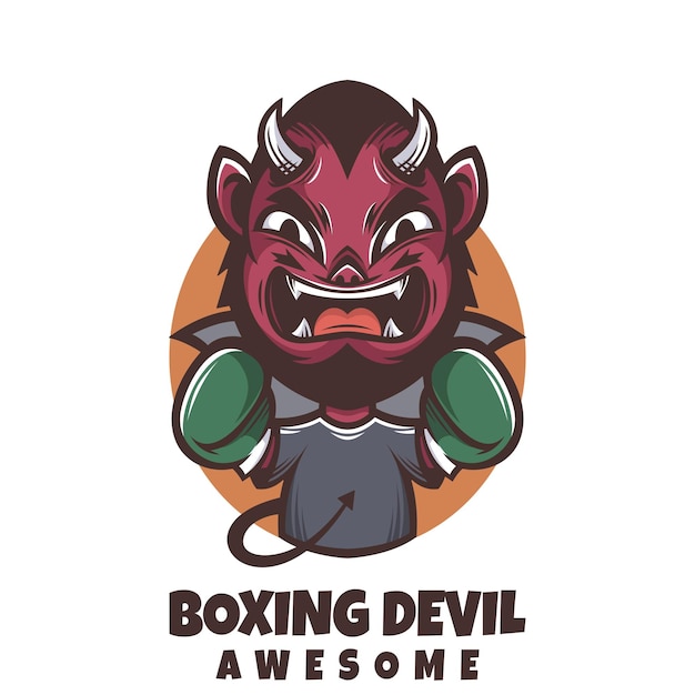 Logotipo del diablo del boxeo